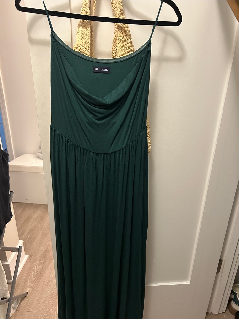 GAP Dark Green Cowl-Neck Spaghetti Strap Maxi Dress